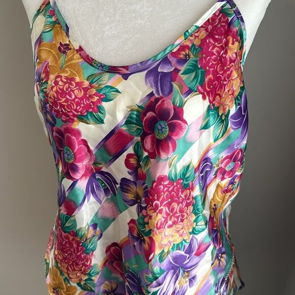 Vintage California Dynasty 2 Piece Sleeveless Short Floral Pajama Set - Picture 3 of 14